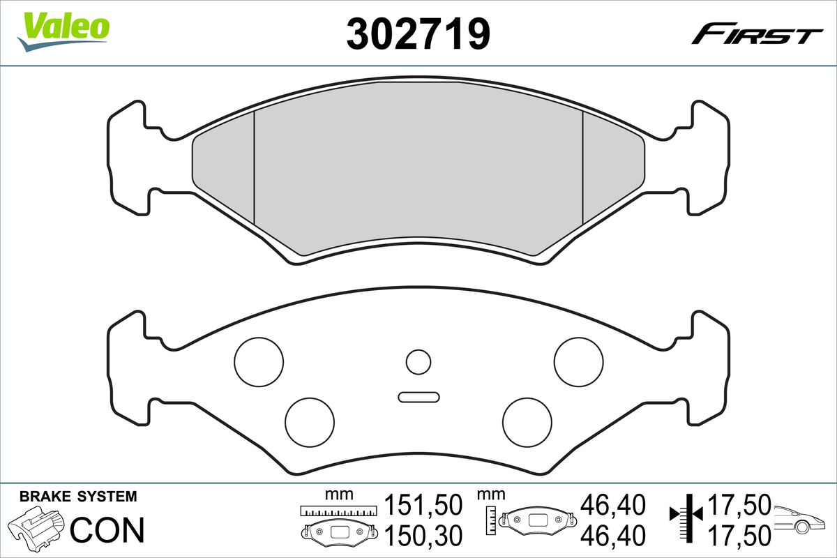 VALEO Fékbetét, mind 302719_VALEO